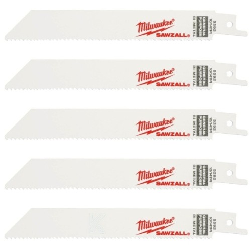 Milwaukee 5τμχ 150mm 10/14TPI Λάμες Σπαθοσέγας Γενικής Χρήσης 48005292